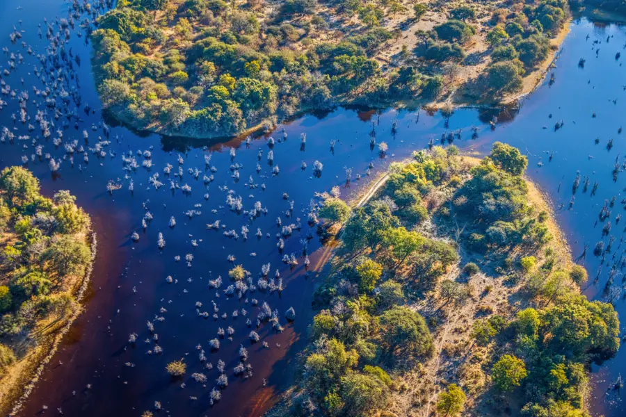 Avila reizen Botswana Okavanga delta heliview