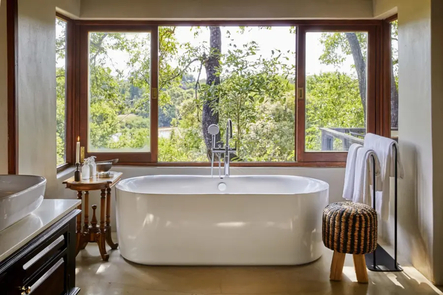 Avila Reizen Mauritius Lion Sands Tinga Lodge Suite bath