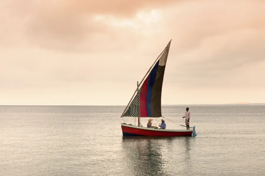 Avila Reizen Mozambique Benguerra Island Experiences Dhow cruise with guests on board