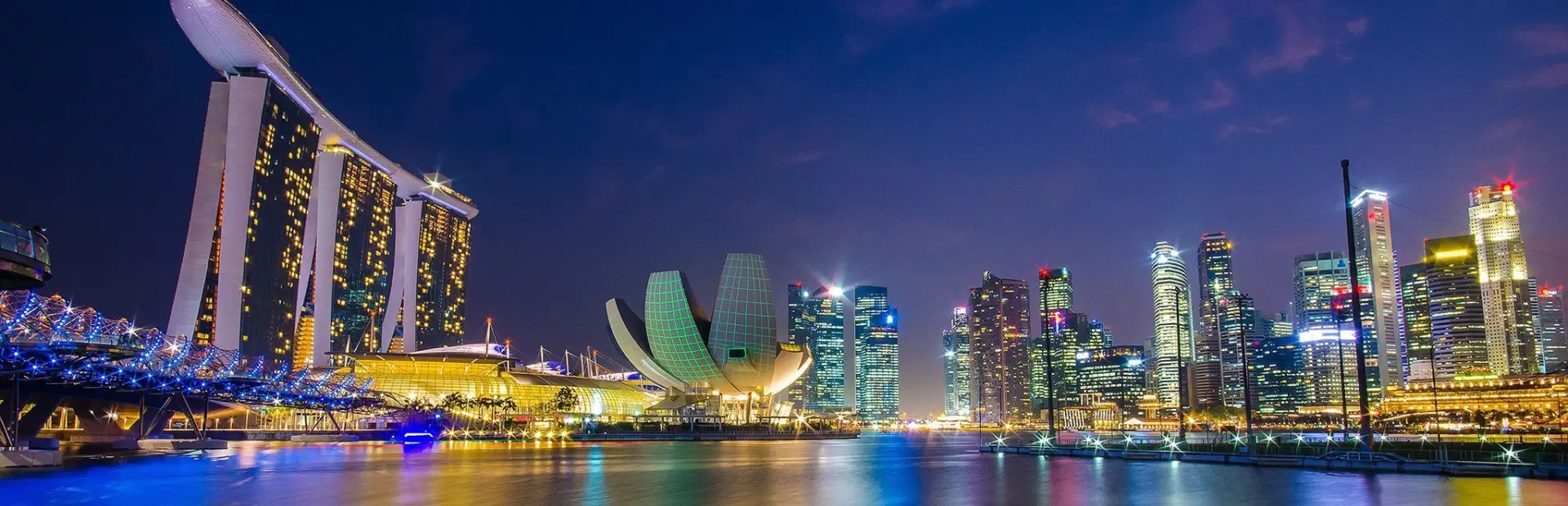 Avila Reizen Singapore Marina Bay by night