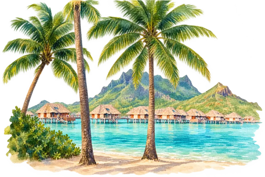 Illustratie Frans Polynesië