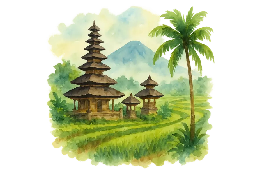 Avila Reizen Illustratie Bali