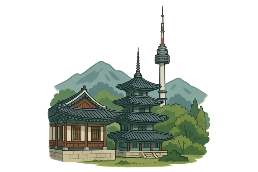 Illustratie Zuid Korea
