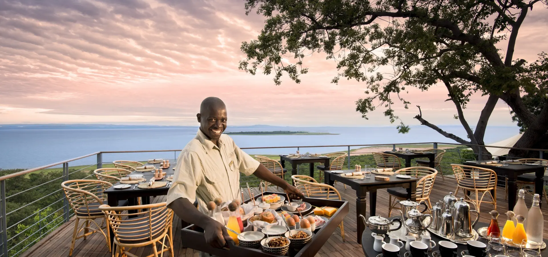 1 bumi hills safari lodge lake kariba zimbabwe luxury safari lodge lake view dining breakfast deck african bush camps 43