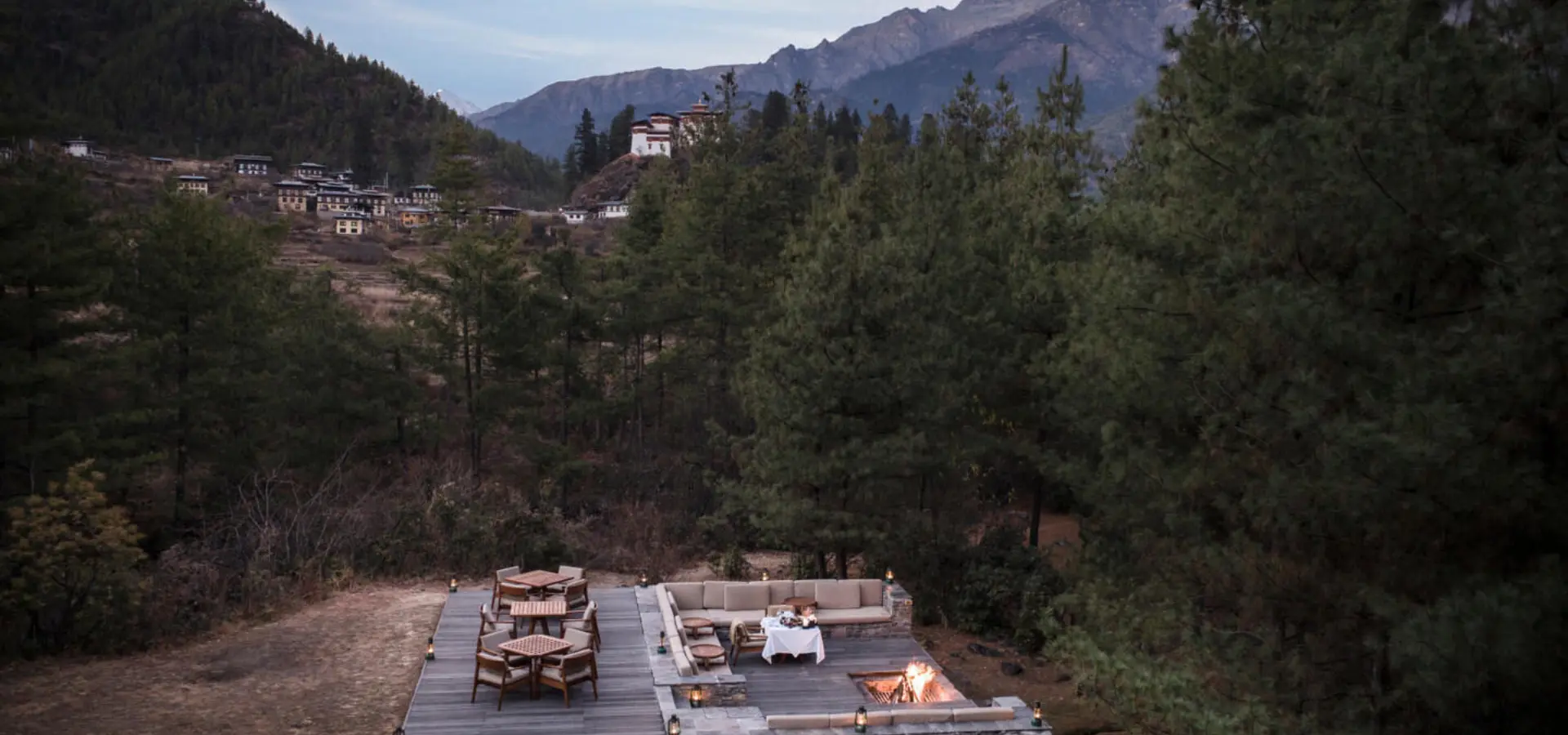Amankora bhutan paro lodge terrace