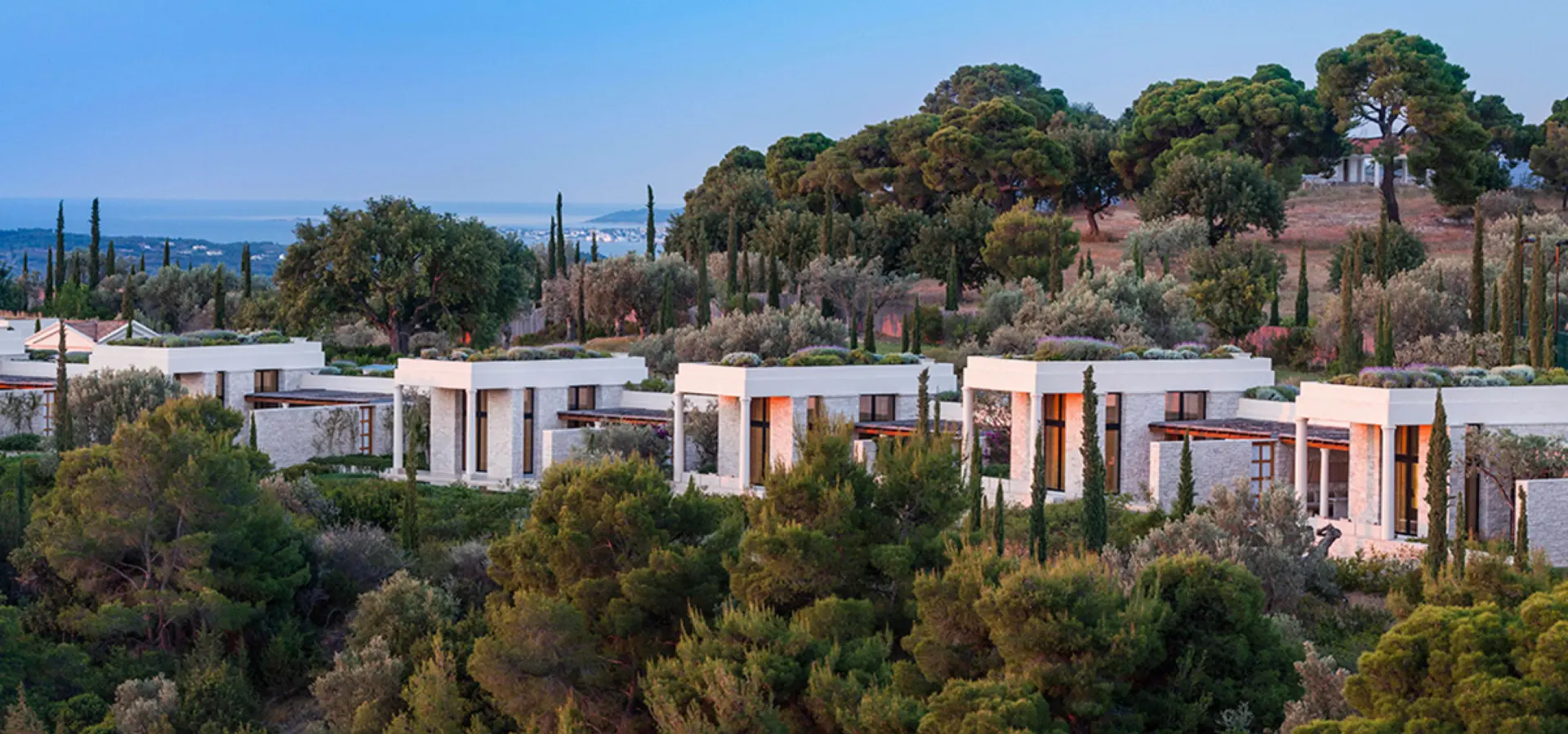Amanzoe pavilions aerial view 1200x800