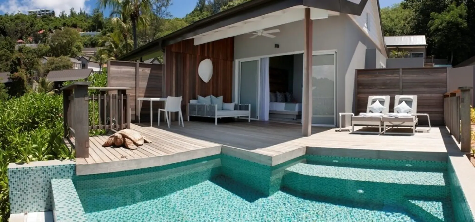 Ocean view pool chalet decking1