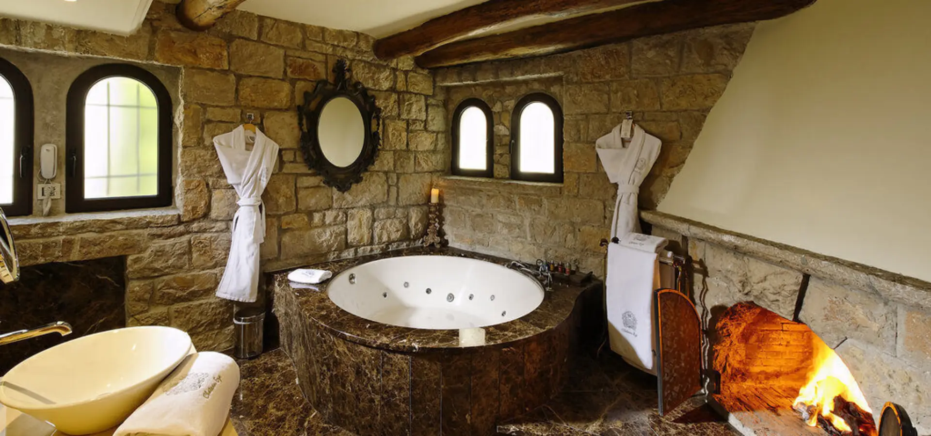 Chateau eza jacuzzi bath with fireplace r