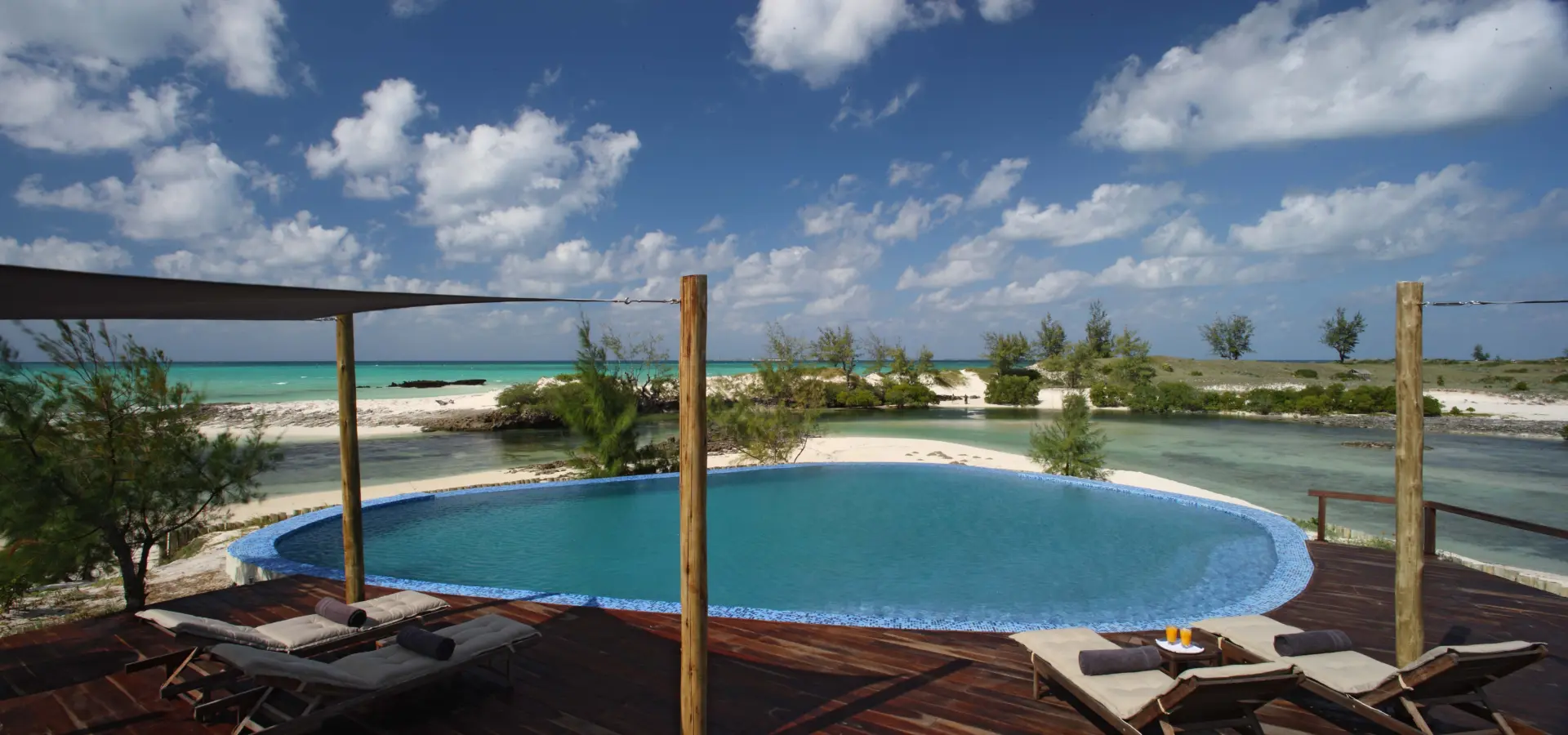 Pool with lagoon and beach