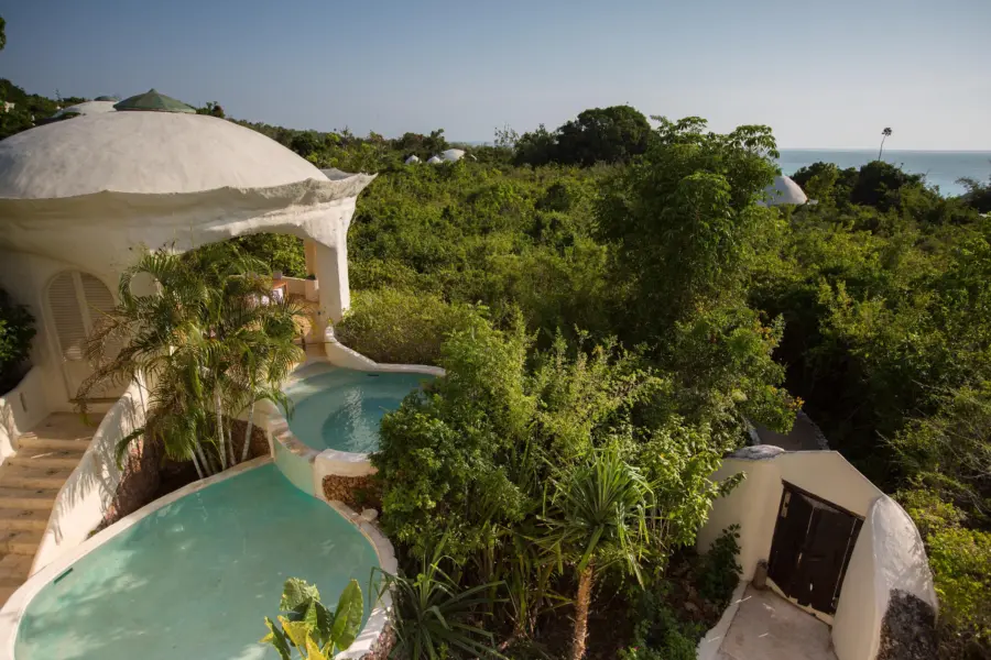 Kilindi zanzibar accommodation pavilion suite exterior dome plunge pool views c silverless 3