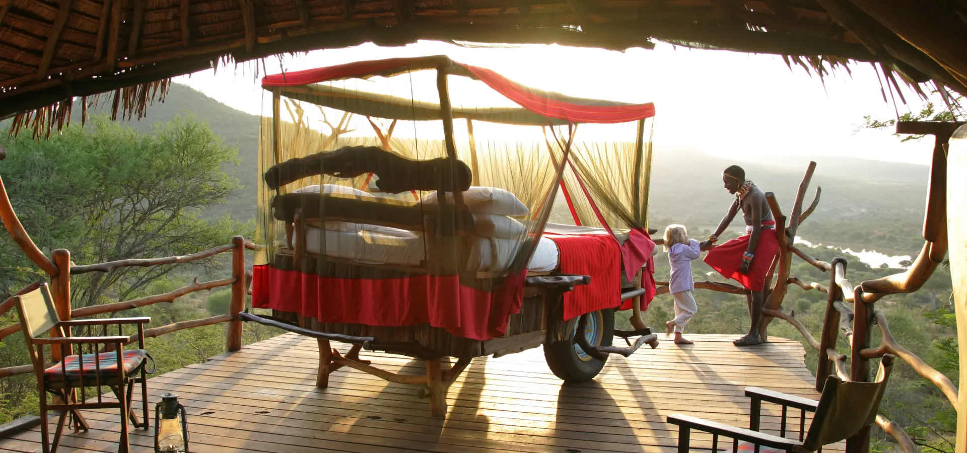 Loisaba accommodation kiboko starbeds little girl maasai guide 40