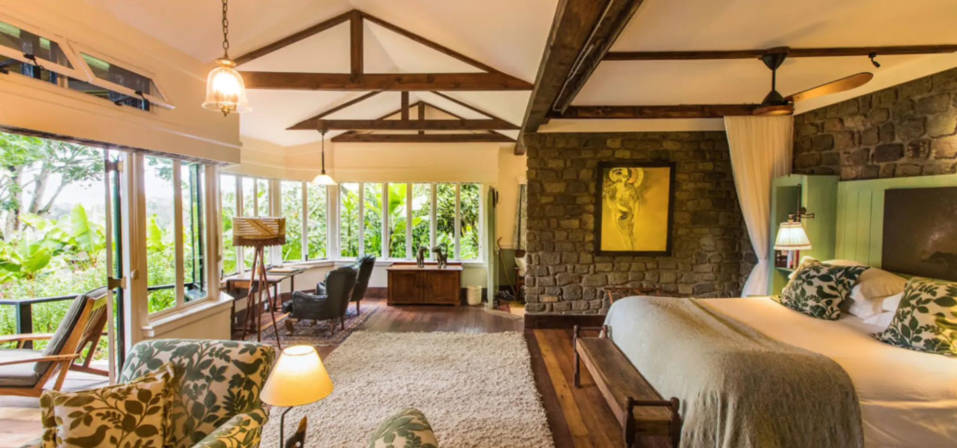 Gibbs Farm cottage interior bedroom living area 1 1024x683