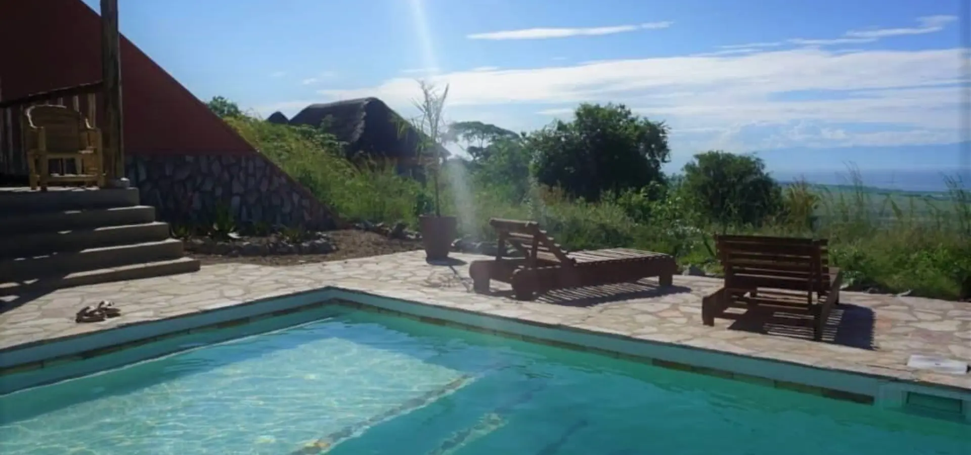 Swimming pool lake albert kikonko lodge relax tourism