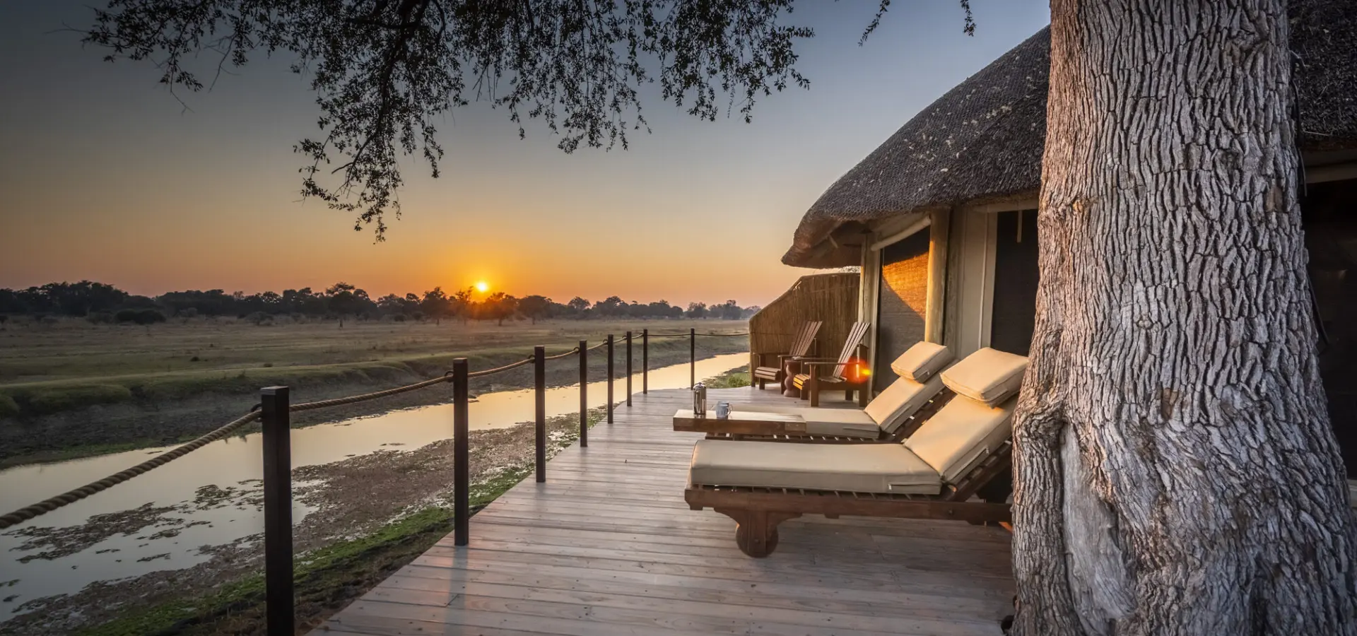 Lion camp suite deck sunset