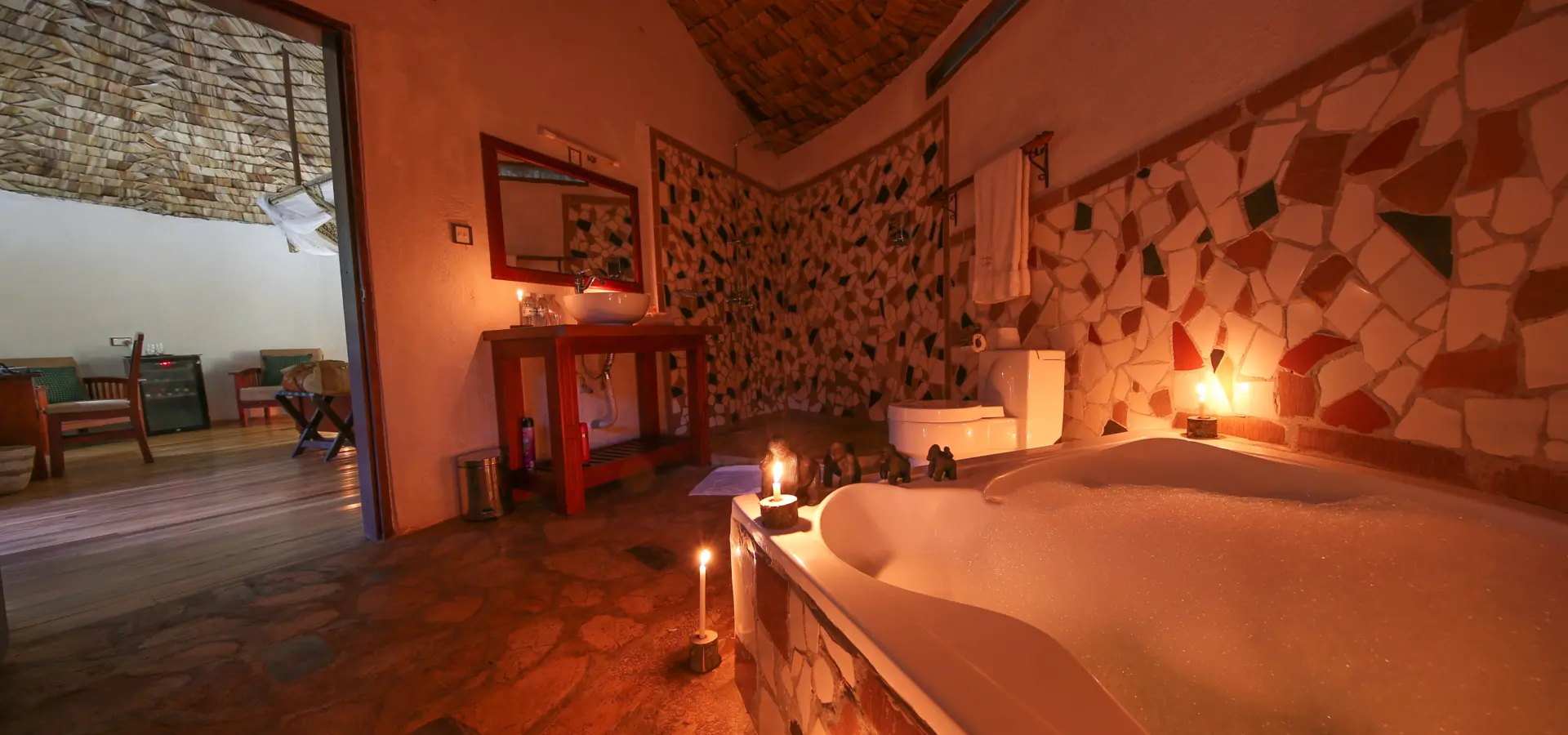 Honeymoon suite bathroom bath and shower