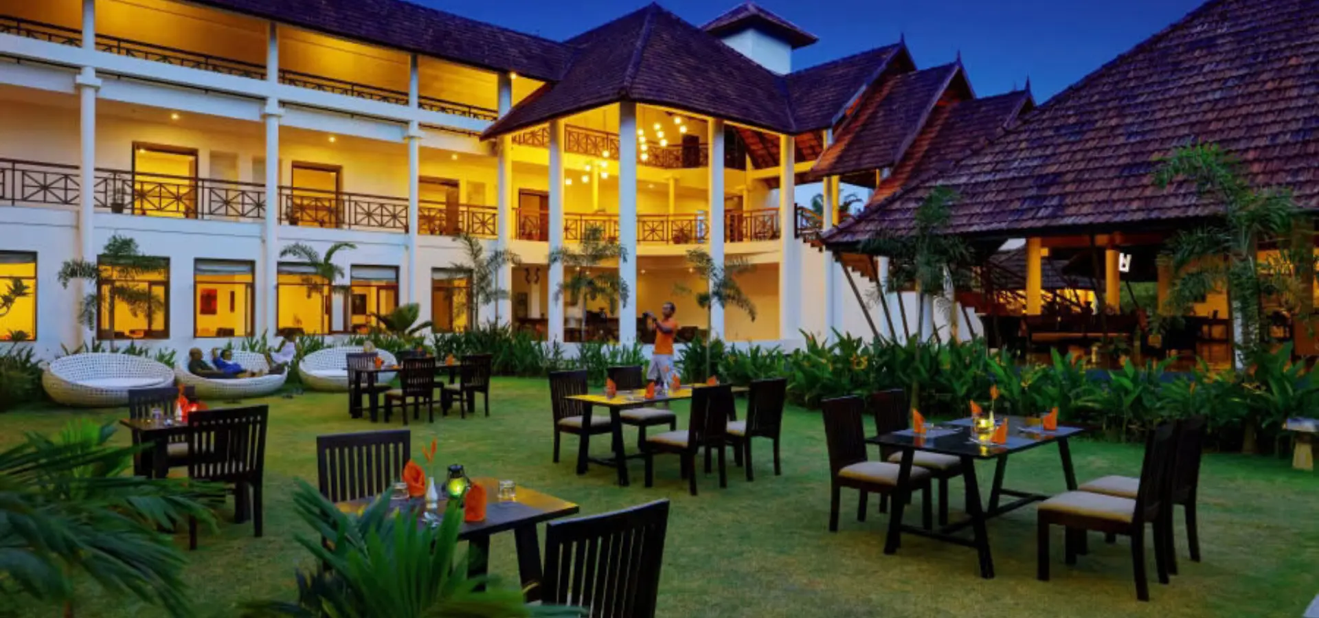 Outdoor seating in grass