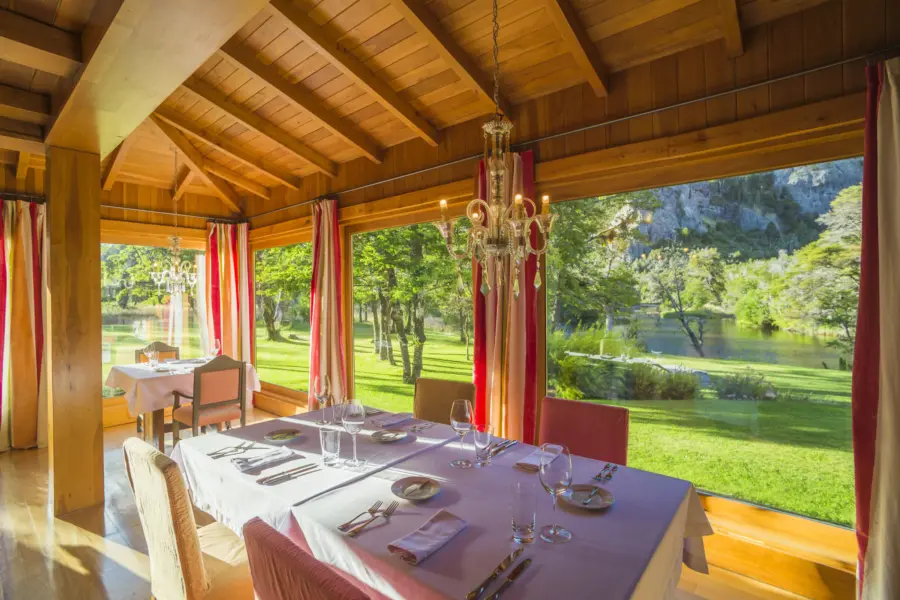 Restaurant at rio hermoso hotel de montana san martin de los andes neuquen province argentinian patagonia argentina 4