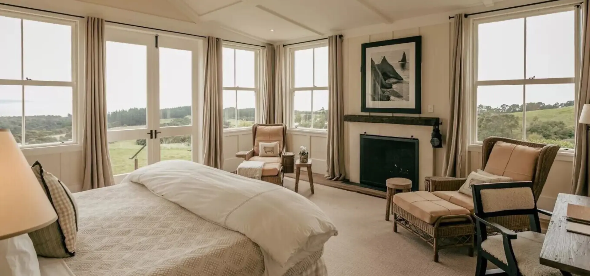 Rwnck accommodation cape kidnappers hawkesbay twobedroom suite master bedroom wide medium 4 3