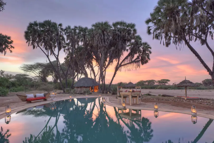 1741156232499 Stunning setting for a romantic pool dinner at Saruni Rhino