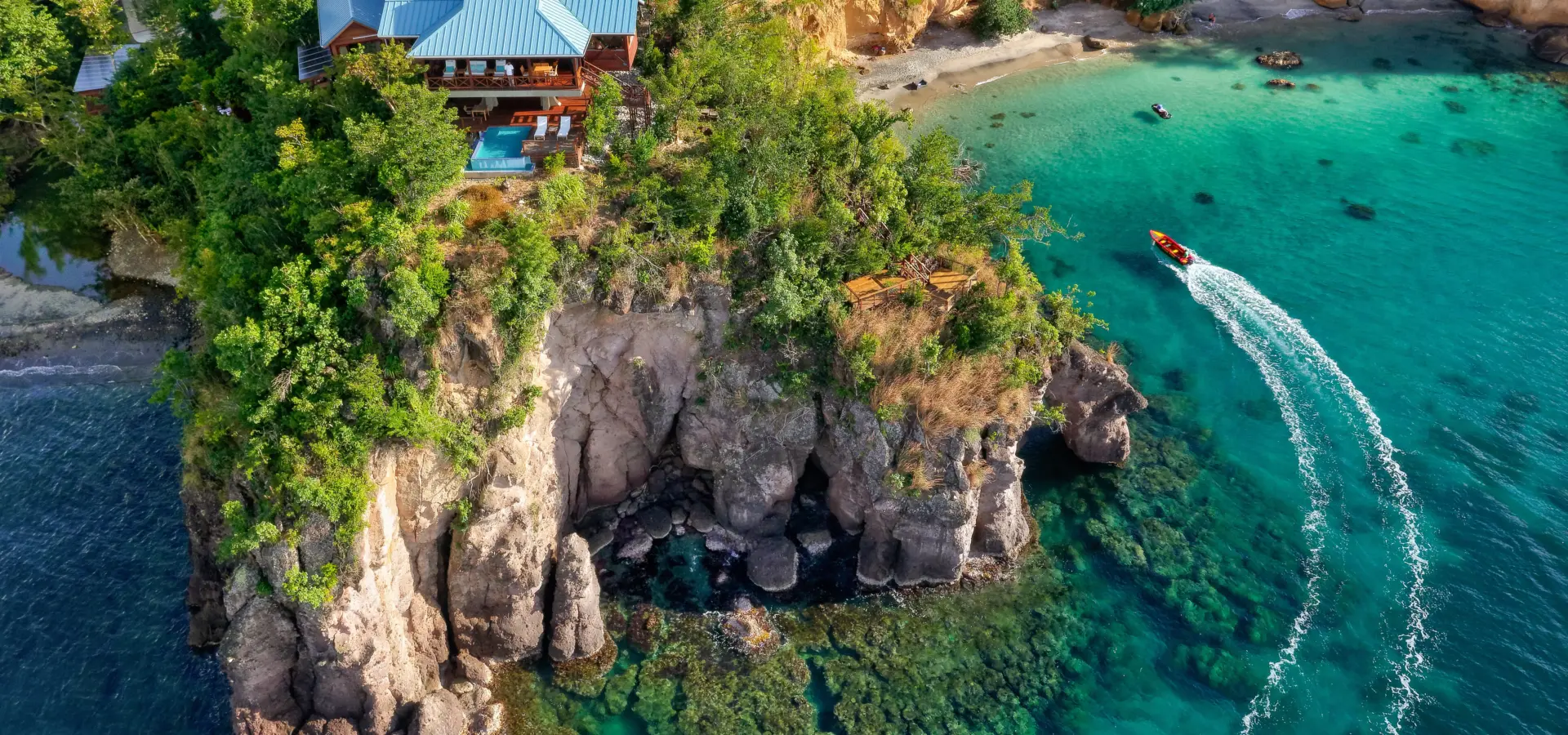 Secret bay aerial with secret beach