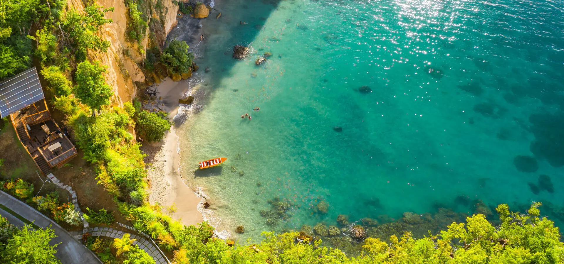 Secret beach aerial