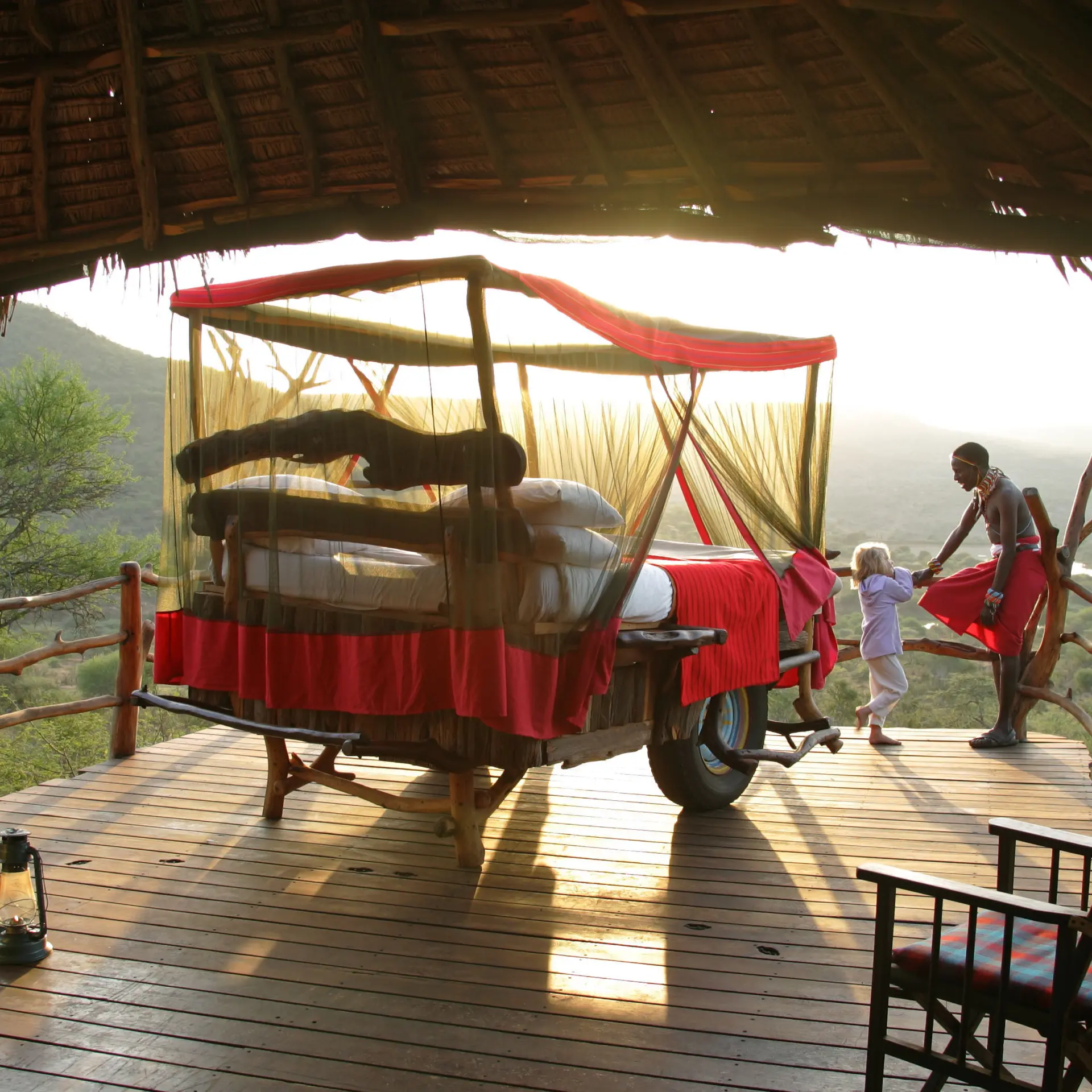Loisaba accommodation kiboko starbeds little girl maasai guide 40