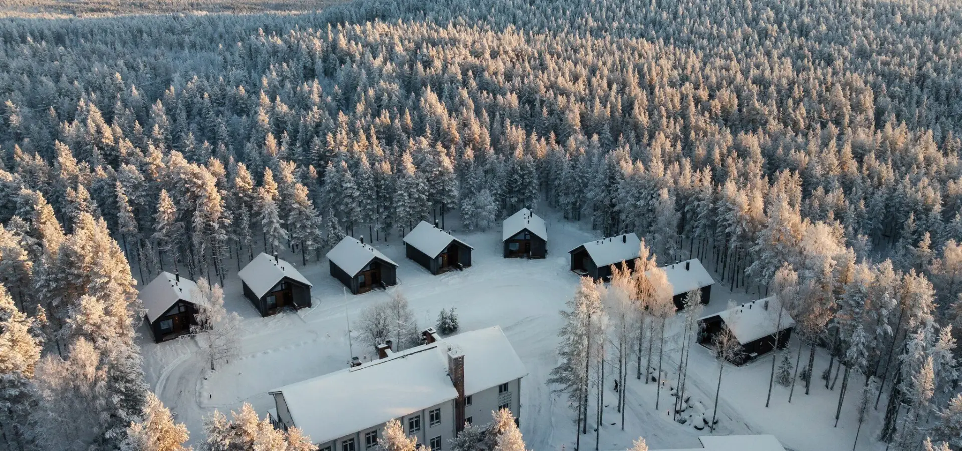 Skyra retreat aerial winter wonderland1