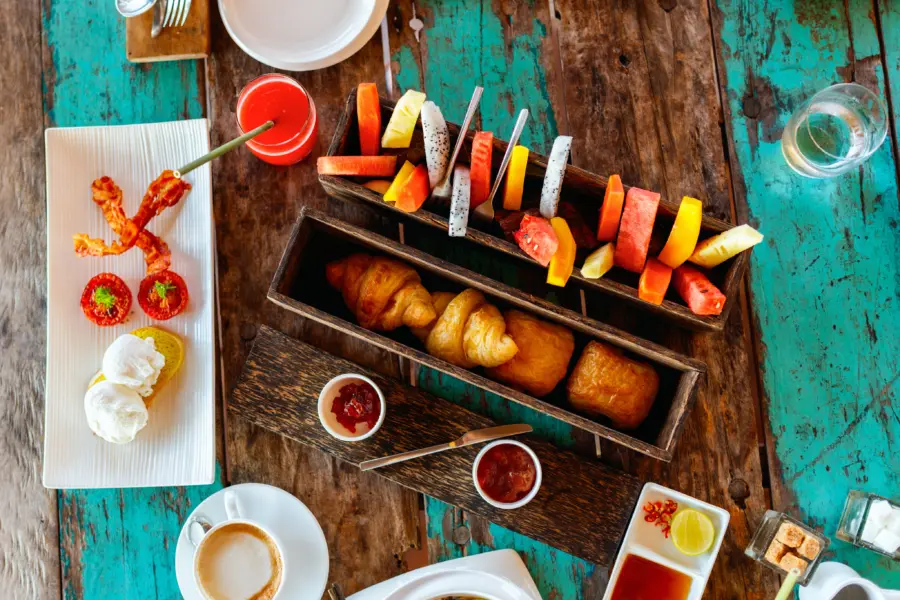 Breakfast bread fruit topdown vista dining cusine vista song saa private island 2017