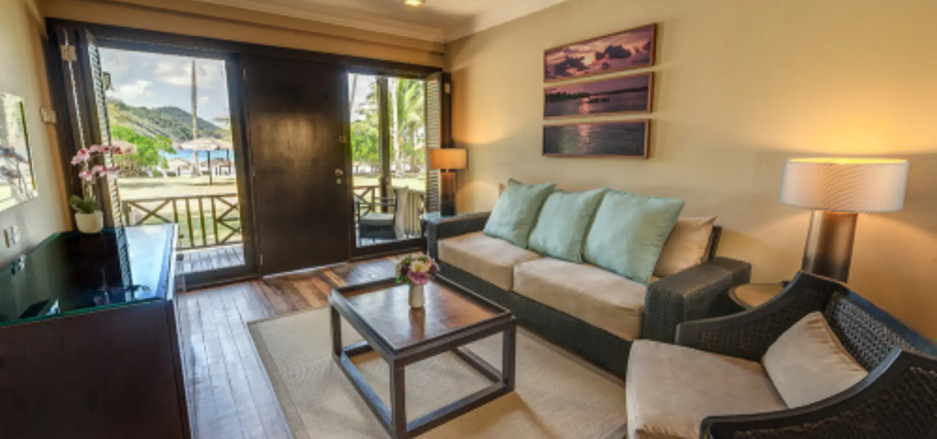Ocean front suite living room window view old