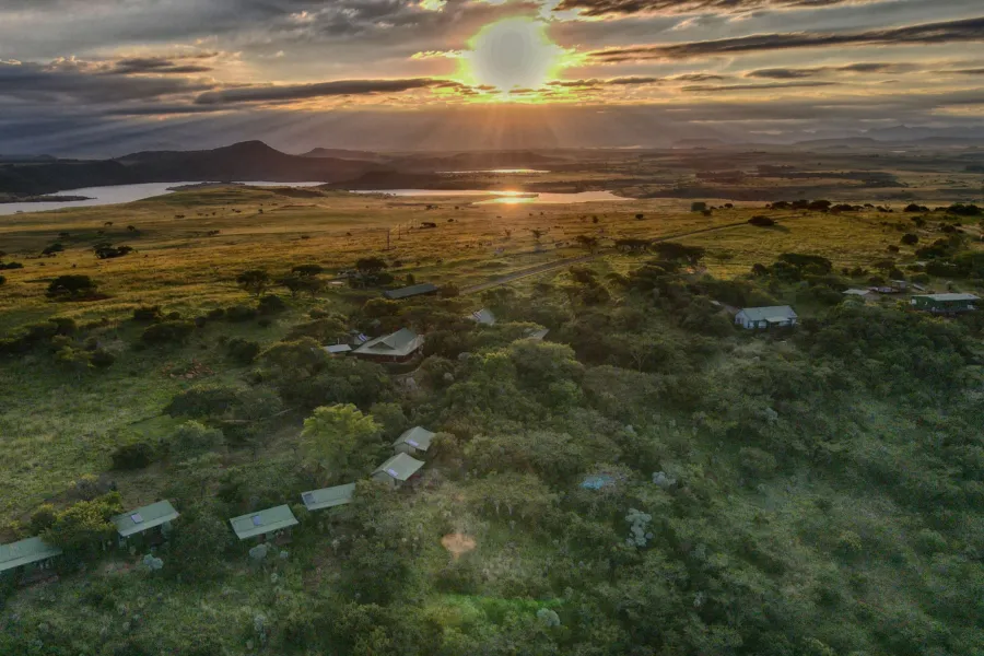 Aerial lodge looking west1